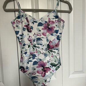 Danse De Paris Floral Print Spaghetti Strap leotard.